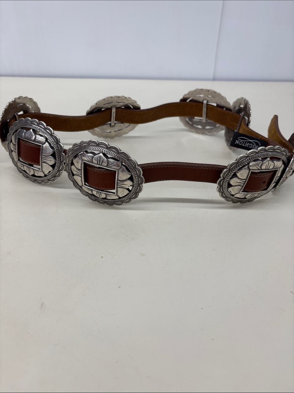 Brighton Women’s Brown Leather Sunflower Concho Belt - Picture 5 of 10